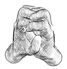 Zeichen der innen verbundenen Faust